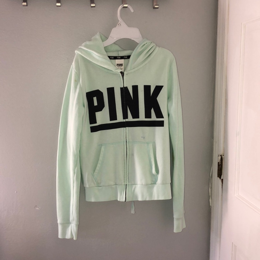 Mint sweater from pink